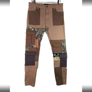 Rare Lost Hills Pants 36 Patchwork Cargo Skinny Multicolor Pockets Streetwear